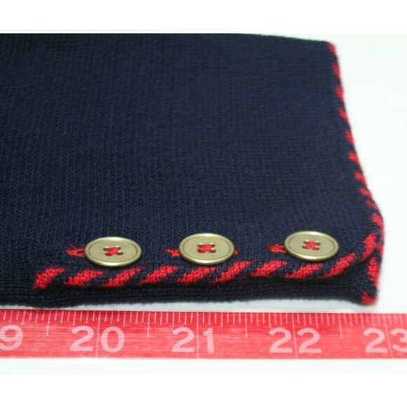 Talbots Plus Size X Merino Wool Sweater Blazer Navy Red Preppy Classic Layering - Picture 9 of 9